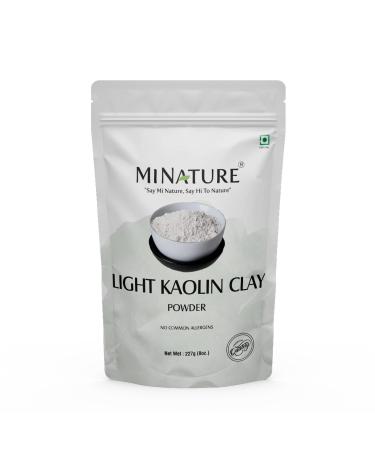 Light kaolin clay powder by mi nature | 227g (8oz) (0.5 lb) | Facial clay mask| Natural exfoliator | Clear skin | Evens Out Your Skin Tone