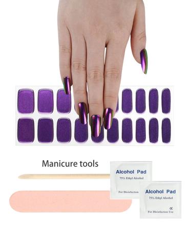TrueShei Nail Foils | Chrome Lila UV Gel Nail Film | 20PC Self-Adhesive Gel Stickers | Purple Gellack Wraps for Stunning Nails - Buy Online on GoSupps.com