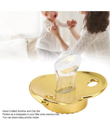 Soft Silicone Baby Pacifier with Chain Clip - Bling Design for Newborns | Gold M - Buy Online on GoSupps.com