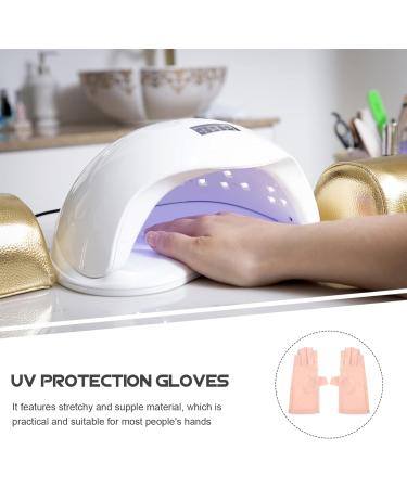FRCOLOR 1 Pair Sun Protection Half Finger Gloves UV Hand Protection Nail Art Gloves for Women Nail Art Sun Gloves Nail Lamp Gloves Miss Accessories Pink Nylon Anti-UV - Buy Online on GoSupps.com