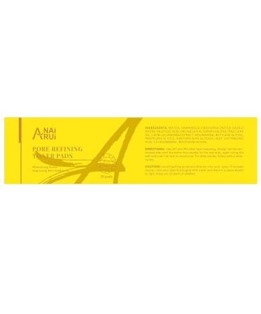 ANAI RUI Pore Minimizing Pads - Exfoliating Facial Toner with Witch Hazel PHA Salicylic Acid & Niacinamide - 50 Yellow Pads for Smooth Skin & Even Tone - Buy Online on GoSupps.com