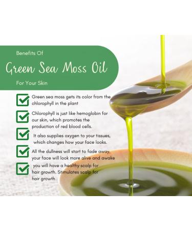 Natural Skin & Hair Growth Oil - Green Sea Moss Collagen Olive & Coconut Oil for Moisturizing & Anti-Aging - Buy Online on GoSupps.com