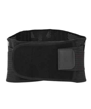 Pwshymi Waist Brace Breathable Lumbar Support Belt for Sports Pain Relief with Knitting Stable Contour Vertebrae Support Adjustable Pocket Closure Design Nylon S M L XL L Black