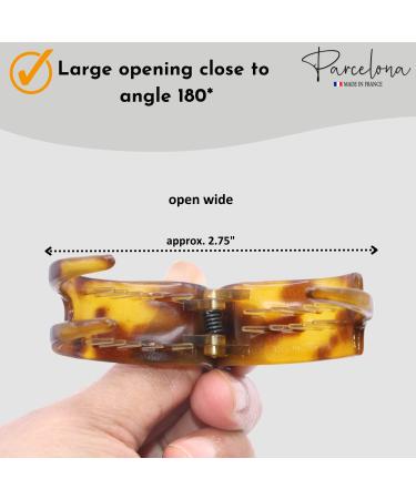 Parcelona French 3 Teeth Savana & Tortoise Shell Fish Style Ponytail Holder Set - Strong Grip Hair Claw Clip - Buy Online on GoSupps.com