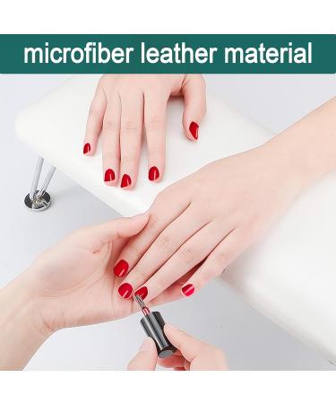 Professional Non-Slip Nail Arm Rest Cushion - White Microfiber Leather - Buy Online on GoSupps.com