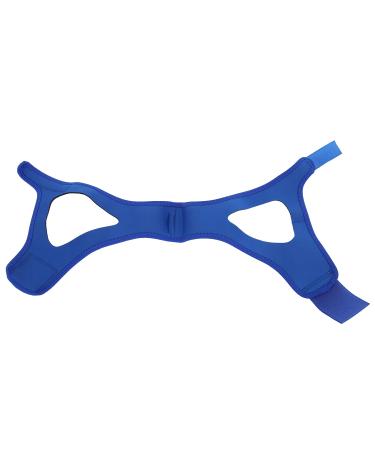 Adjustable Breathable Anti-Snoring Chin Strap with Jaw Support Belt in Blue Color