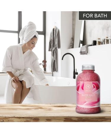 Rose Bath Salts 21.16 Oz - Natural Rosewood Oil & Rose Extract for Relaxation, Sleep, Beauty | Spa-Grade Aromatherapy Bath Salts (600g) - Buy Online on GoSupps.com
