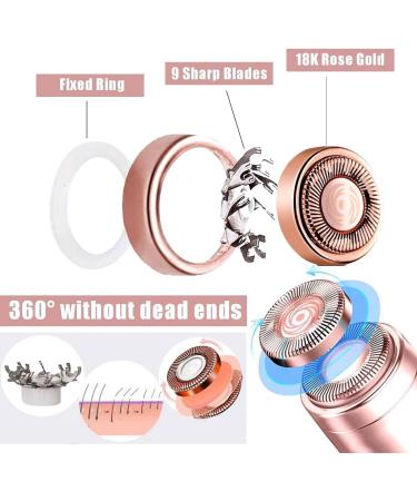 6 Pcs Rose Gold-Plated Facial Hair Remover Replacement Heads | First Gen Finishing Hair Remover | Gentle on Women's Lip, Chin, and Cheeks | Includes 1 Cleaning Brush - Buy Online on GoSupps.com