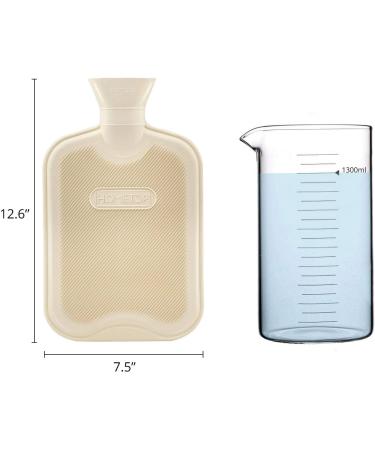 HomeTop Premium 2L Rubber Hot Water Bottle with Stuffed Animal Cover - White - 67.63 Fl Oz - Buy Online on GoSupps.com