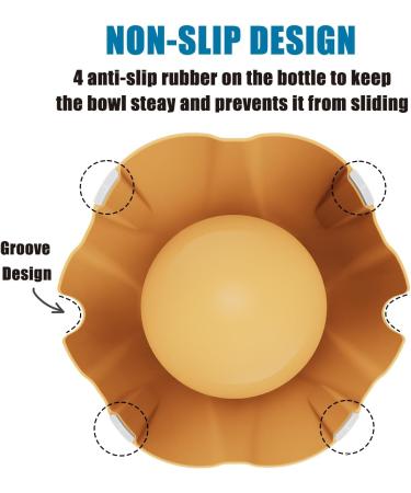 Leak-Proof Wasserne Bowl for Dogs - 1.1L Anti-Splash Water Dispenser in Orange | Ideal for Cats & Dogs - Buy Online on GoSupps.com