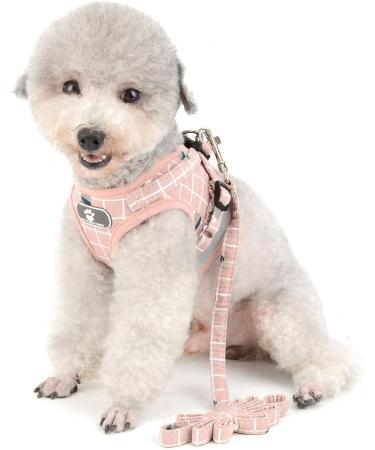 Zunea Small Dog Harness & Lead Set | Adjustable Reflective Step-in Chihuahua Vest | Escape Proof & Padded Plaid Puppy Jacket | Pink XS (Chest 26cm) - Buy Online on GoSupps.com