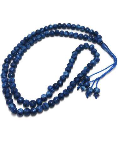 99 Bead Muslim Tasbih AMN-184 with Engraved Allah Muhammad Names | Blue Islamic Religion Gift for Eid Ramadan - Buy Online on GoSupps.com