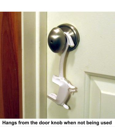 DOOR MONKEY Child Proof Door Lock & Pinch Guard - For Door Knobs & Lever Handles - Easy to Install - No Tools or Tape Required - Baby Safety Door Lock For Kids - Very Portable - Great for Dogs & Cats White - Buy Online on GoSupps.com