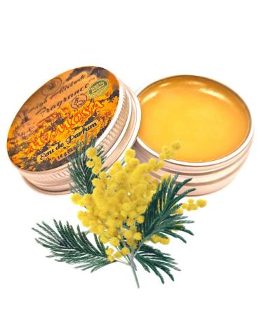MIMOSA Perfume - Eau de Parfum - Solid Balm - Natural Essential Oils Aromatherapy Fragrance (Mimosa Sweet Cassie Neroli Ylang Narcissus Tuberose) Travel Size Seminar Party Favors Gifts - 0.5oz