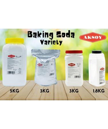 5KG Aksoy Baking Soda - Pure Food Grade Sodium Bicarbonate Powder for Cooking, Baking, Cleaning & More - Buy Online on GoSupps.com