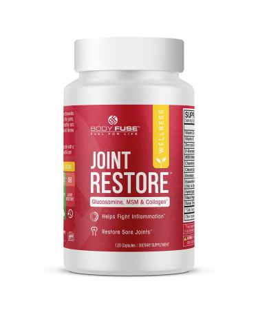 Body Fuse Joint Restore | Promotes Healthy Joints & Aids in Sore Joint Relief | Helps to Prevent Bone Loss & Fights Inflammation | Chondroitin/MSM & Collagen | 30 Servings