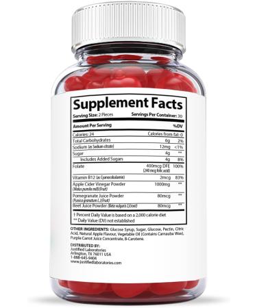 Justified Labs Premium Blast Keto ACV Gummies 1000MG with Pomegranate Juice, Beet Root, B12 - 60 Gummys - Buy Online on GoSupps.com