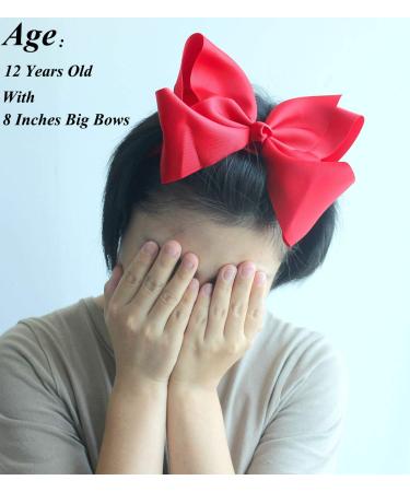 JOYOYO 14Pcs Huge 8 Inch Hair Bows for Girls - Alligator Clips for Toddlers, Teens, Cheerleaders - Buy Online on GoSupps.com