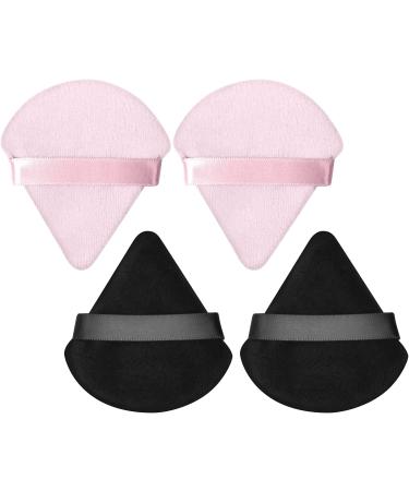 Ainiv 4 PCS Reusable Soft Makeup Puff Set for Foundation, Blush, and Powder - Black + Pink - Buy Online on GoSupps.com