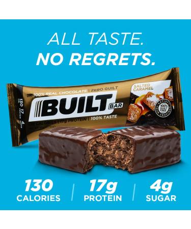 Built Bar 18 Pack - Salted Caramel Protein & Energy Bars | Gluten Free, High in Whey Protein, No Preservatives - Buy Online on GoSupps.com