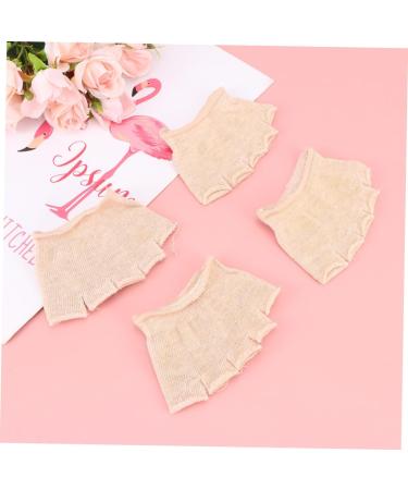 BUIFULSIC Heel Cushion Socks - 4 Pairs Low-Cut Forefoot Cushions for Women & Men - Comfortable Cotton Toe Covering - Perfect Fish Mouth Design - Khaki Color 10x7cm - Buy Online on GoSupps.com