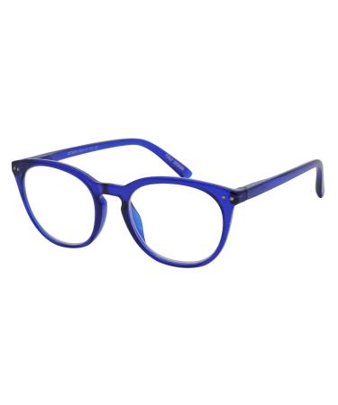 MARE AZZURO Reading Glasses +4.00 Women's Fashion Reader Blue Round Readers 400 A-blue 4.0 x