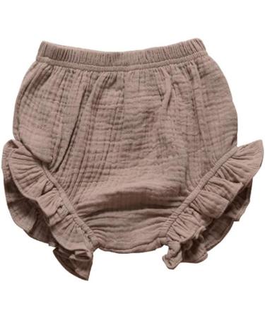 Hasaki Kids Linen Bloomer Shorts 2Pcs Set - Newborn Baby Girls Boys Toddler Diaper Cover 6-12 Months (Black+Khaki) - Buy Online on GoSupps.com