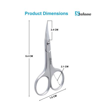 Stelone Cuticle & Eyebrow Scissors for Women - Stainless Steel, Curved Blade, Little Manicure & Brow Scissors for Facial Hair & Eyelash Trimming - Best Makeup Scissors - Buy Online on GoSupps.com