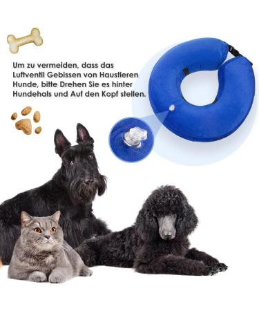 NASJAC Inflatable Hinge Dog & Cat Collar | Adjustable Soft Comfort & Leak Protection | XL Blue | Wound Care After Surgery - Buy Online on GoSupps.com