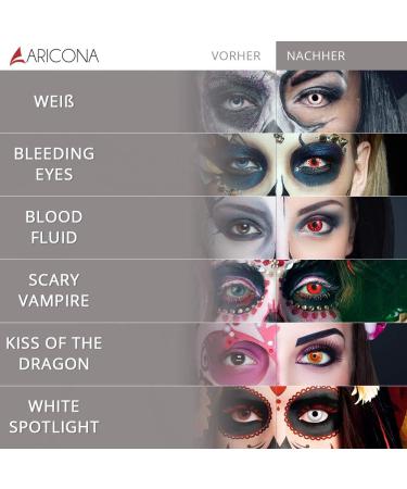 Aricona White Opaque Contact Lenses - Annual Colored Lenses for Halloween - No Prescription Needed - Buy Online on GoSupps.com
