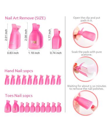 Spove Gel Nail Polish Remover Kit with Clips, Nail Wipes, Cutter, Pump, Buffer, Files, and Brush - Acetone Acrylic Nails Remover Tool Set - Buy Online on GoSupps.com
