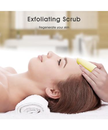 LYFONDYI Facial Cleaning Sponge Set - 2 Reusable Bath Sponges for Daily Exfoliating & Makeup Removal | Grey & Yellow | Finger Glove Included - Buy Online on GoSupps.com