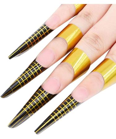 600 Piece Nail Templates - Self-Adhesive Gel Nail Stencils & Golden Manicure Accessories for DIY Fingernail Art - Buy Online on GoSupps.com