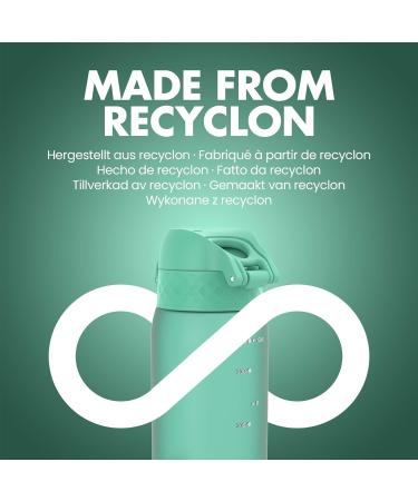 Ion8 Kids Water Bottle 350ml/12oz - Leak Proof, BPA Free, Secure Lock, Dishwasher Safe - Teal, Carbon Neutral - OneTouch 2.0 - Buy Online on GoSupps.com