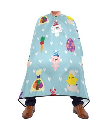 Waterproof Barber Cape -Cartoon Bear and Heart Pattern Cheetah Haircut Bib for Men Unisex Hair Cutting Cape(8rp1a)