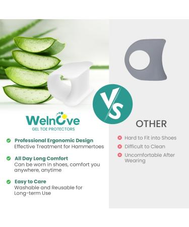 Welnove Hammertoes Corrector - Adjustable Toe Splints & Straighteners for Men & Women | Realign Bent Crooked Claw-Toes | Aloe Extract | Multi-Size S/M/L for Optimal Comfort - Buy Online on GoSupps.com