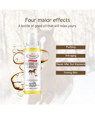 DISAAR Beauty Horse Oil Moisturizing Oil Purifying Anti-Aging Repair After Sun Exposure Firming Skin Relive Dry Skin 100ml/3.03fl.oz - Buy Online on GoSupps.com