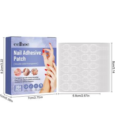 Nail Adhesive Tabs 264 Double Sided Press on Nails Sticky Tabs Transparent Fake Nail Glue Stickers Waterproof Glue Tabs for Manicure Girls Nails Care and Extension Styles - Buy Online on GoSupps.com