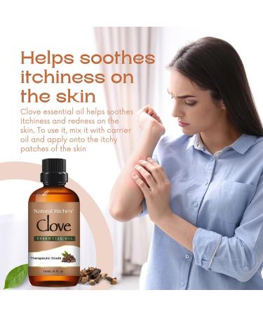 Natural Riches Pure Clove Essential Oil 4 Fl Oz - Therapeutic Grade for Tooth Ache & Muscle Relief - Teeth, Gums, Skin, and Hair Care - Buy Online on GoSupps.com