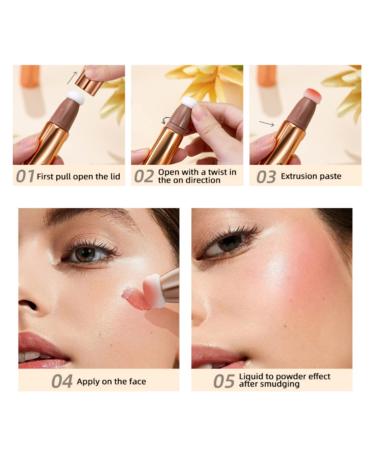 3Pcs Contour Beauty Wand Set - Liquid Face Concealer & Blush Stick with Cushion Applicator | Long Lasting, Matte Finish, Lightweight Blendable Formula - Buy Online on GoSupps.com