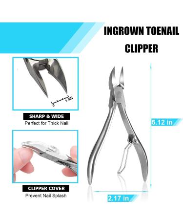 Dualeco Ingrown Toenail Tool Kit - 9PCS Stainless Steel Clipper Set for Ingrown & Thick Nails - Professional Grade Manicure Pedicure Tool - Buy Online on GoSupps.com