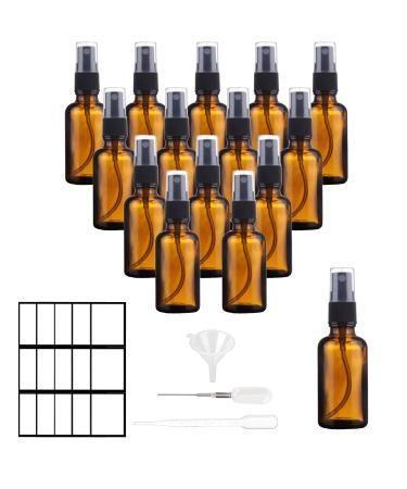 Suxnos spray bottle glass bottle Perfume robbers Braunglas Bernstein Glass 30ml 15pcs Travel atomizer with black plastic lid portable bottle bottles