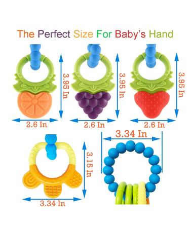 Baby Teething Toys 4 PCS BPA Free Silicone Baby Teethers  Freezer Safe Organic Infant Teething Toys Soft & Textured for Natural Brain Development - Buy Online on GoSupps.com
