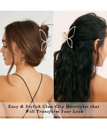 Ahoney Butterfly Claw Clips - Gold Metal Hair Clips for Women - Non Slip Fashion Hair Accessories - Buy Online on GoSupps.com