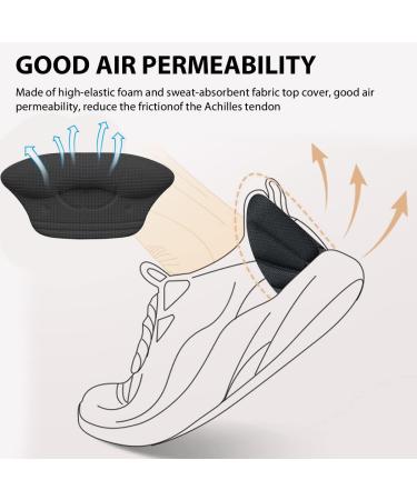 4 Pairs Black Heel Cushion Inserts & Grips - Self-Adhesive, Comfortable Shoe Pads for Women & Men - Buy Online on GoSupps.com