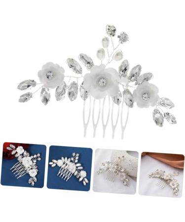 Ipetboom Bride Hair Comb Wedding Bride Hair Accessories Wedding Hair Accessories Wedding Hair Comb Bridal Hair Comb Flower Hair Side Comb Miss White Manual Metal Crystal Flower - Buy Online on GoSupps.com
