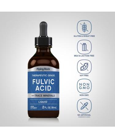 Piping Rock Liquid Fulvic Acid Drops | 2 fl oz | with Trace Minerals | Ionic Supplement | Vegetarian Non-GMO & Gluten Free - Buy Online on GoSupps.com