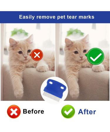 Jinsion Lice & Flea Comb Set for Dogs & Cats | 2 PC Tick Comb & Tear Stain Remover | Professional Pet Grooming Tools - Buy Online on GoSupps.com
