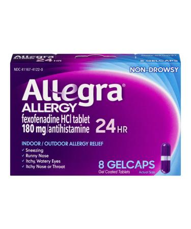 Allegra Gelcap 24hr 180mg Size 8ct Allegra Gelcap 24hr 180mg 8ct