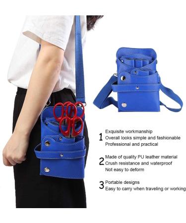 PU Leather Scissors Holster Portable High-Capacity Scissors Waist Bag for Hairdressers Salon Hair Stylist Barber Scissors Hair Clipper Comb Hairdressing Tool Storage (Blue) - Buy Online on GoSupps.com